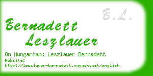 bernadett leszlauer business card